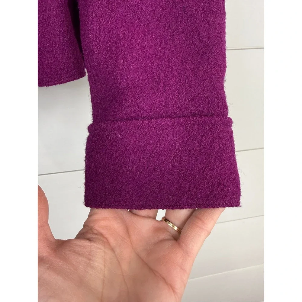 Elevenses Peplum Jacket Women 4 Wool‎ Button Front Anthropologie PURPLE FEMININE